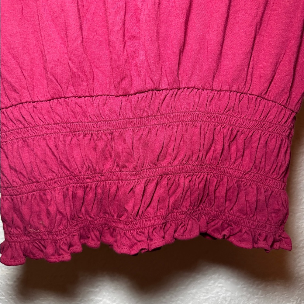 LOFT Ruffled Sleeveless Top in Deep Raspberry - Picture 5 of 6